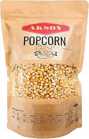 AKSOY Popping Corn Kernels - 1.25KG | Popcorn Seeds for Stovetop, Microwave & Air Popper | Freshly Harvested Corn for Delicious Homemade Popcorn Snacks (Packing May Vary)