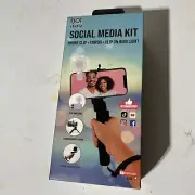 Social Media Kit Vlog With Phone Clip, Tripod, and Clip On Ring Light Video NEW