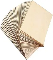 BELLIFFY Rectangle Wood Slices Blank Square 60pcs Unfinished Wood Blanks for DIY Decor Craft Projects Home Decor