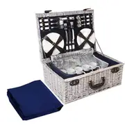 Alfresco 6 Person Picnic Basket Set Cooler Bag Ins
