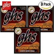 3-PACK GHS TCB-L Thin Core Phosphor Bronze Acoustic Guitar Strings Light 12-52
