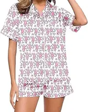[Generic] Womens Monkey Y2k Pajamas Set 2 Piece, 2025 New Button Down Pants Set, Roller Dupes Rabbit Cute Lounge Shirts Sleepwear