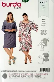 Burda 6216 Misses Dress Sewing Pattern NEW! Uncut Sizes 18-28