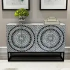 Sideboard buffet 4 door living room mother of pearl inlaid luxury furniture