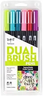 Tombow Tropical Colours Dual Brush Pen 6-Pieces Set