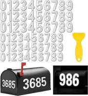 Reflective Mailbox Numbers for outside - 60 Pcs Waterproof Mailbox Numbers Stick