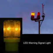 (Yellow)Flashing LED Warning Signal Light Solar Power Emergency Security US