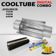 Hydroponics 6"(150mm) cool tube with 400W Digital Ballast HPS MH Globe Combo Kit