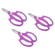 3Pcs Garden Scissors Floral Shears Floral Scissor Gardening Pruning Shear Purple