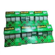 Scotch Magic Tape Bundle of 6 - 3 Pk Gift Wrapping Office School 3/4in x 300in