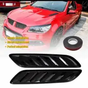 2pcs Gloss Black Max Car Air Flow Intake Hood Bonnet Vent Vents Cover Decor