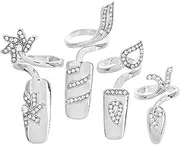 OFFIGAM 1set Rhinestone Nail Tips for Women Elegant Alloy for Party Home Manicure Art Easy to Wear Needed for Festivals and Special Occasions