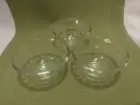 Set Of 3 Pyrex 463, 175 ml Scalloped Clear Glass 6 oz 3 Ring Custard Cups