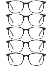 5-Pack Ultra-Light Slim Frames Reading Glasses for Men/Women - Readers for Wo...
