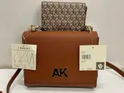 Annie Klein Handbag Purse SET Light Brown Magnet Close Comes With Coin Purse