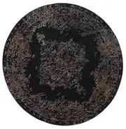 Brooklyn Distressed Medallion In Gold Round Rug