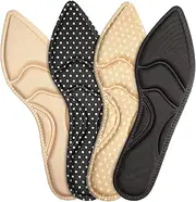 [Geyoga] 4 Pairs High Heel Insoles Breathable Shoe Pads Boot Inserts Foot Cushion Inserts Comfort Sponge Insert for Women Foot Pain, Arch Pain, Heel Sore, Loose Shoes (4 Tip Designs)
