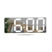 LED Digital Alarm Clock Smart Night Light Thermometer Display Mirror Lamp Decor