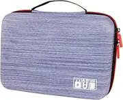 Electronic Accessory Organizer Bag Cable Storage Case Portable Pouch for Data Cables Travel Friendly Design Grey for Electronics and Accessories