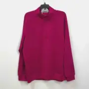 Adidas Club Purple Magenta Stretch Long Sleeve Sweatshirt Women 1/4 Zip