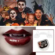 Tandarui 3 Pairs Vampire Teeth Retractable Halloween Zombie Fangs Realistic Plastic Horrifying,Halloween Party Dress Up Horror Props for Kids / Adults