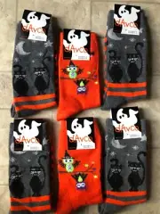 NEW 6 PAIR ($6) DAVCO HALLOWEEN SOCKS SIZE 9-11