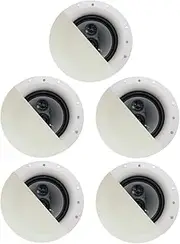 Acoustic Audio by Goldwood CSic84 Frameless 8" in Ceiling 5 Speaker Set 3 Way Home Theater Speakers, White, (Model: CSic84-5S)