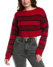 RE/DONE Crop Boatneck Wool Pullover