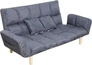 qorkhogr 54" Convertible Sofa Bed,3-in-1 Linen Sleepers Couch Loveseat Sleepers Sofa Bed with Adjustable Backrest Side Pocket Modern Loveseat for Living Room Bedroom Grey