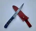 CUSTOM HANDMADE FORGED DAMASCUS STEEL CHEF KNIFE FILLET KNIFE WOOD HANDLE 13in
