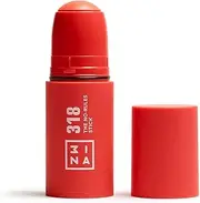 3INA MAKEUP - The No - Rules Stick 318 - Coral Blush Stick for Eyes Lips Cheeks with Hyaluronic Acid - Cream Blusher for Natural and Luminous Finish - Vegan - Cruelty Free