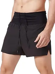 [BBZY] Men Sports Shorts with Liner Zipper Pocket Waistband Quick Dry Running Cycling Fitness Shorts
