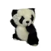 Russ Berrie Panda Ping Plush Stuffed Animal 7in Soft Toy New Black and White