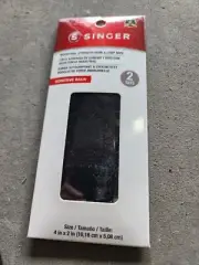 Singer Industrial Strength Hook & Loop Tape, 4"×2", Black New