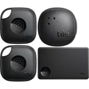 Tile Life360 RE-64014-AP Mate Essential (2024) - 4-Pack (2 Black Mates/Slim/Sticker) APAC [RE-64014-AP]