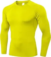 Men's Compression Shirt Long Sleeve Athletic Workout T-Shirts Top Active Sport Base Layer Undershirt Dry Fit