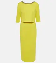 [Dorothee Schumacher] Dorothee Schumacher Emotional Essence embellished midi dress AU 10 yellow