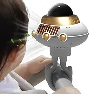 Clip Fan for Stroller | Space Octopus Clip Bladeless Fan,3 Speed Adjustable Cooling Device with Battery Indicator, Stroller Accessories for Home Travel Use