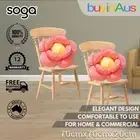 SOGA 2X Red Flower Throw Pillow Floor Seat Cushion Comfortable Backrest Plush