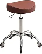Saddle Chair,Rolling Swivel Saddle Stool Adjustable Height 40-58 cm, Heavy Duty Metal Base, Ergonomic Rolling Chair for Dental Stylists Tattoo Artists