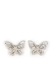 Silver Crystal Butterfly Hair Clips