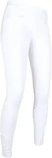 [HKM] SPORTS EQUIPMENT Reitleggings -Starlight- Silikon-Kniebesatz Trousers, White, 170/176