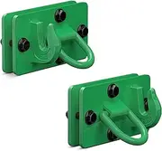AMBULL 2 Pack Tractor Bucket Hooks with Tie Down Ring, Grade 70 Forged Steel Bolt On Grab Hook Tow Hook Mount with Backer Plate, Work Well for Tractor Bucket, RV, UTV, Truck, Max 15,000 lbs DarkGreen