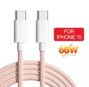 PD 60W Type C To Type C Fast Charging & Data Cable for iPhone 15 16 MacBook Etc