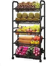 Home 3-5 Tier Rolling Storage Cart Detachable Metal Shelving Rack Fruit and Vegetable Trolley for Laundry Game Room Garage Office Dorm(54 * 30 * 130cm)