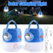 300W Solar Power LED Torch USB Rechargeable Light Outdoor Camping Tent Lamp Bulb