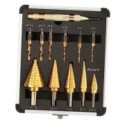 5 Pack Step Drill Bit Set & 6 Pack Tap Bit Set, 4241 Titanium Coated, 50 12