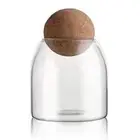 Clear Glass Bottles, Glass Food Storage Containers with Airtight Round Cork4470