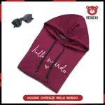 毛衣超大平原男士女士中性 HODIE HOODIE HELLO FLEECE 優質外套 SWEETER SWITER