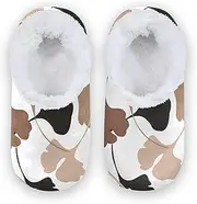 [Caihoyu] Slipper for Kids Girls Boys Fuzzy Fleece Non-Slip Lightweight House Slipper Socks Indoor Outdoor Winter Bedroom